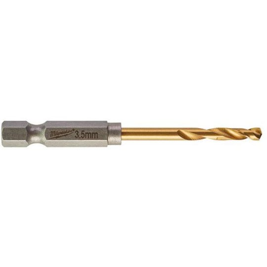 Milwaukee SHOCKWAVE Red Hex HSS-G TIN Metalliporanterä 2 kpl:n pakkaus 3,5 mm