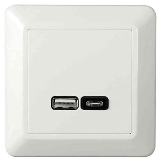 Elko EKO07079 Latausliitäntä USB/USB-C, valkoinen