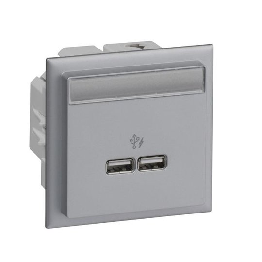Schneider Electric INS60521 USB-laturi 2 lähtöä Alumiini