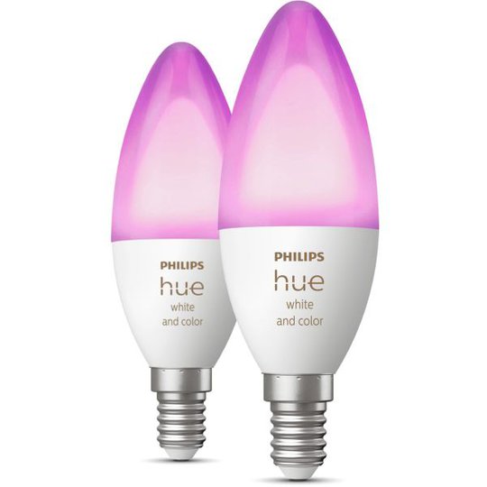 Philips Hue White and Color Ambiance LED-valo 5.3W, E14, 2 kpl/pakkaus