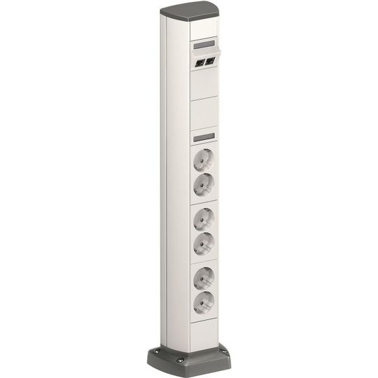 Schneider Electric INS40501 Pistorasiapylväs 602 mm, yksipuolinen valkoinen