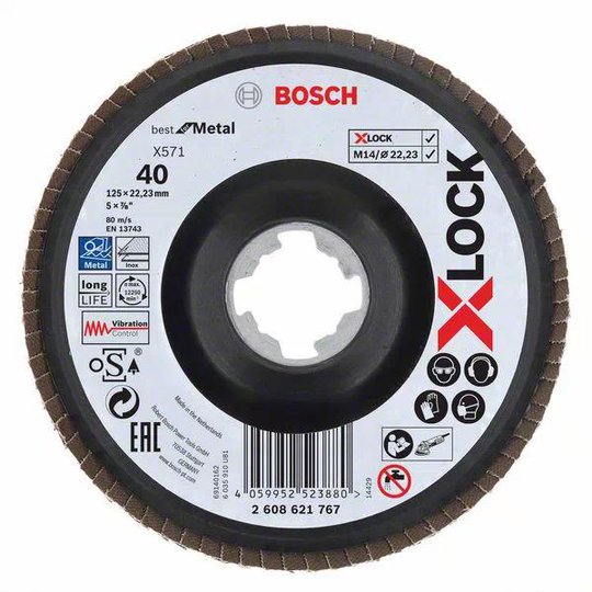 Bosch Best for Metal Lamellihiomalaikka x-LOCK X571, kulmassa 125 mm, G 40