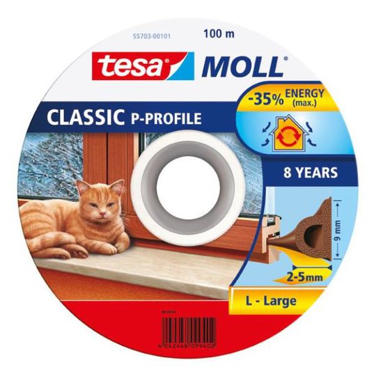 Tesa P-list 55703-00101-00 Kuminen tiivistenauha EPDM, 100 m, 9 mm x 5.5 mm