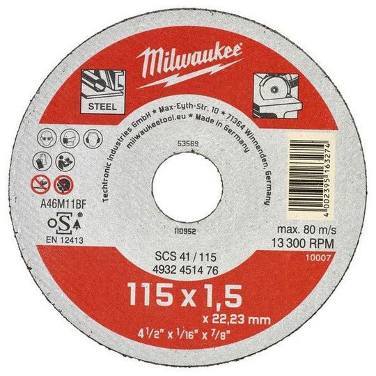 Milwaukee SCS 41 Contractor Katkaisulaikka 115x1,5mm