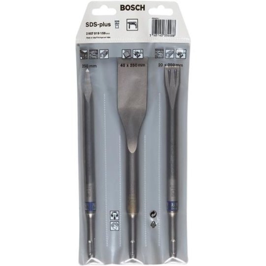 Bosch 2607019159 Talttasarja SDS-Plus, 3 osaa