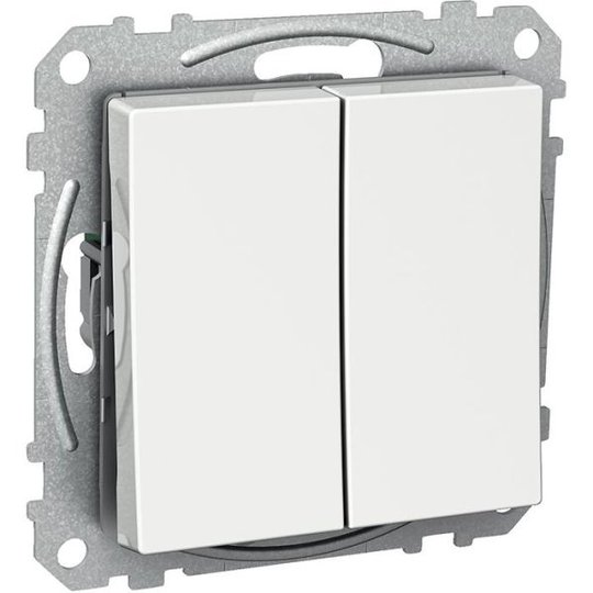 Schneider Electric Exxact WDE002117 Kytkin nelikulmainen keinuvipu, mukana kourat, valkoinen kruunu