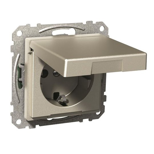 Schneider Electric WDE004177 Seinäpistorasia 1-osainen, maadoitettu, kansi Metalli
