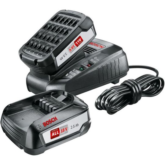 Bosch DIY AL 1830 CV + 2x2,5Ah Latauspaketti 2 kpl 2,5 Ah:n akkuja ja laturin