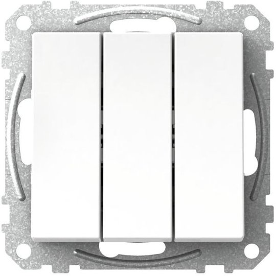 Schneider Electric Exxact WDE002136 Kytkin nelikulmainen keinuvipu, ilman kouria, valkoinen 3x1-napainen