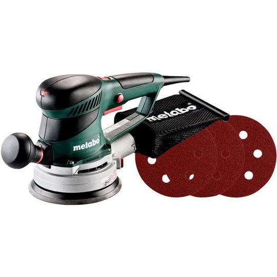 Metabo SXE 450 TURBOTEC Epäkeskohiomakone mukana 25 kpl:n pakkaus hiomapaperia, 350 W