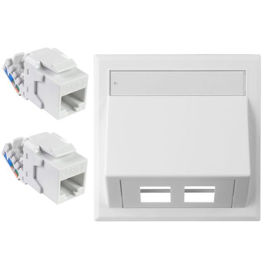 Elko EKO02853 Pistorasiasetti 2x RJ45, suojaamaton