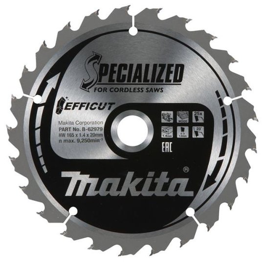 Makita B-62979 Sahanterä 165 mm, 25 hammasta