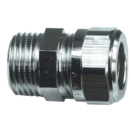 Gelia 3006123012 Kiristysrengasliitin suora, kupari, ulkokierre 10 x G15, kromi