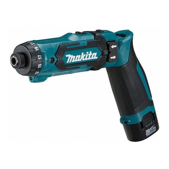 Makita DF012DSJ Momenttiruuvinväännin sis. 1,5 Ah:n akut ja laturin