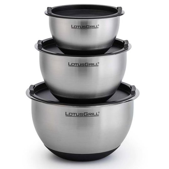 LotusGrill FH-SS-SET Kulho 3 osaa, mukana kansi
