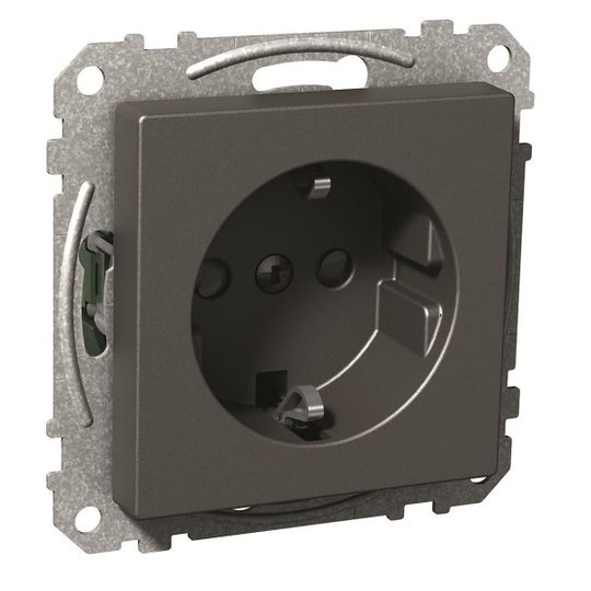 Schneider Electric Exxact Seinäpistorasia 1-toiminen Antrasiitti, ruuviliitin