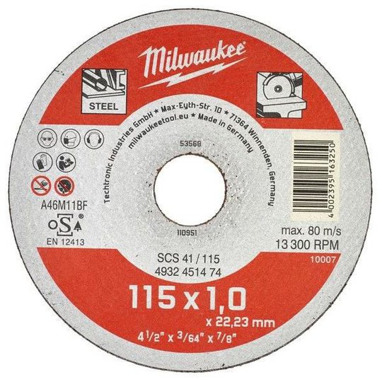 Milwaukee SCS 41 Contractor Katkaisulaikka 115x1 mm.