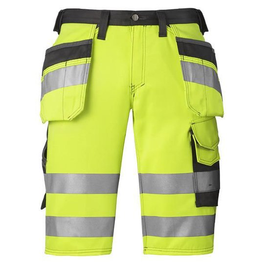 Snickers 3033 Shortsit Hi-Vis, keltainen Koko 44