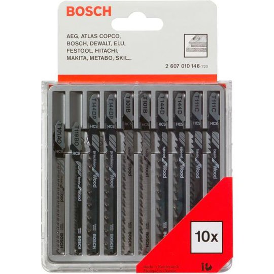 Bosch 2607010146 Plastic and Wood Pistosahanteräsarja 10 osaa