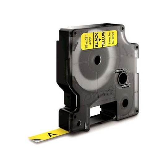 DYMO Standard D1 Teippi 9mm Musta teksti, keltainen pohja