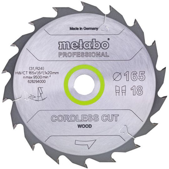 Metabo 628294000 Sahanterä 165x20 mm, 48T