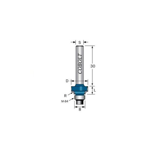 Cobolt 117-010 Pyöristysjyrsin R=1/D=10
