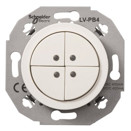 Schneider Electric WDE011072 Pienjännitepainike valkoinen 4-napainen