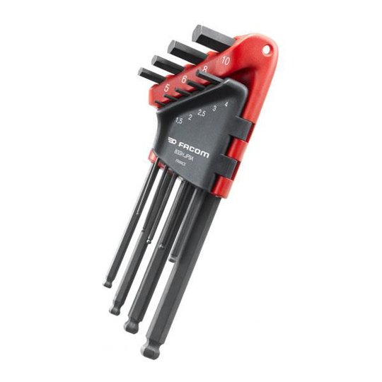 Facom 83SH.JP9A Kuusiokoloavainsarja pitkä pallopäinen 1,5 mm-10 mm, 9 kpl