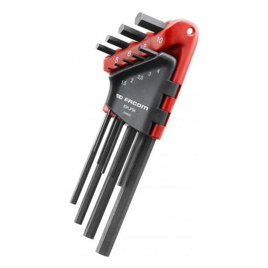 Facom 83H.JP9A Kuusiokoloavain pitkät, kotelossa 1,5 mm-10 mm, 9 kpl