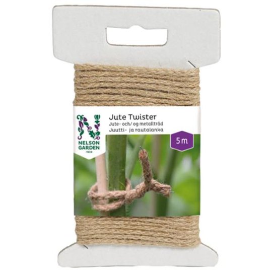 Nelson Garden Jute Twister Rautalanka sidontaan luonnonvärinen, 5 m
