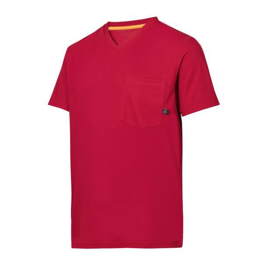 Snickers 2524 AllroundWork T-paita punainen, v-aukko XS