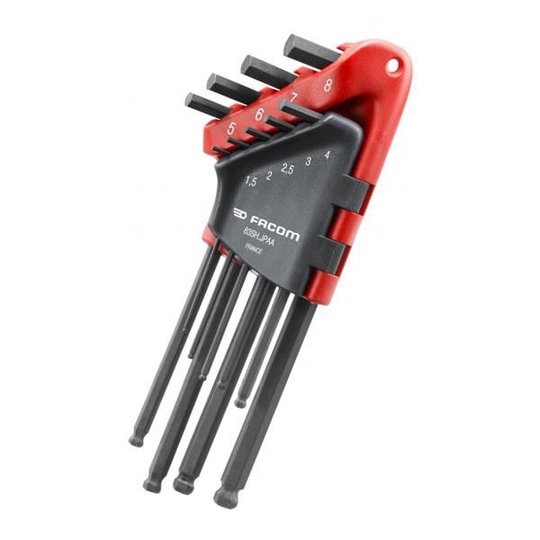 Facom 83SH.JPAA Kuusiokoloavainsarja pitkä pallopäinen 1,5 mm-8 mm, 8 kpl
