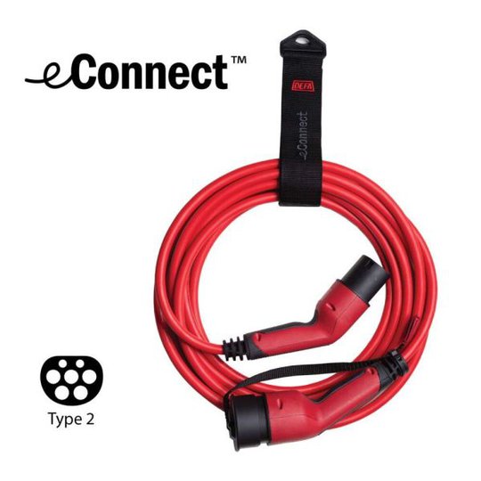 Defa eConnect M3T2 Latauskaapeli Type 2 tyypille 2, 1-vaihe, 20 A 5 metriä