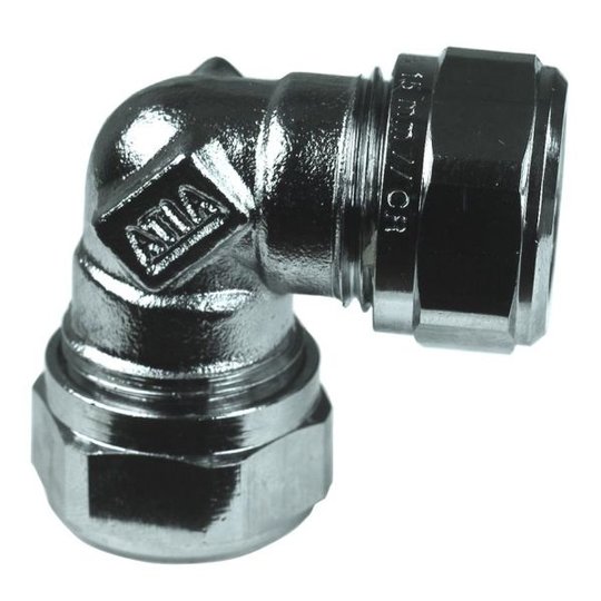 Gelia 3006135022 Kiristysrengasliitin Kulma, kromattu 10 mm