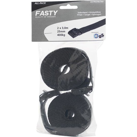 Fasty 158 Kiristyshihna 2 kpl:n pakkaus, All-pakkaus Musta, 3000 mm