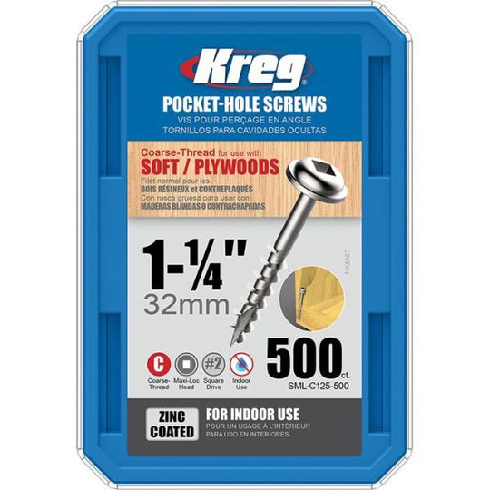 Kreg SML-C125-500 Ruuvi 32 mm 500 kpl:n pakkaus