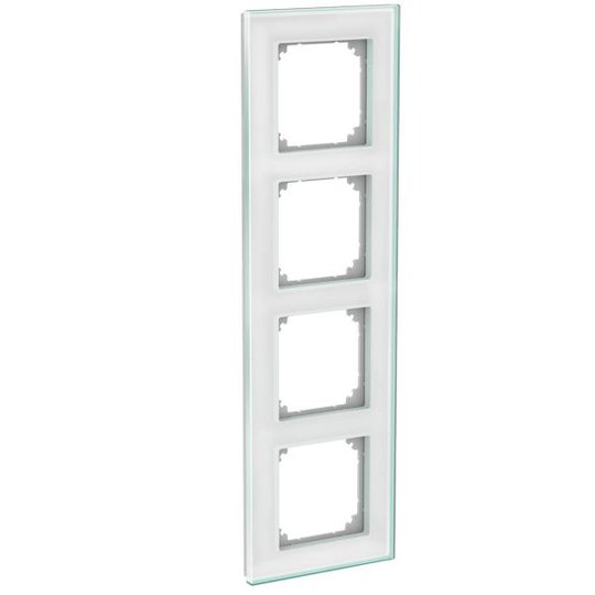 Schneider Electric WDE004038 Yhdistelmäkehys lasi, kiinteä, valkoinen 4-paikkainen