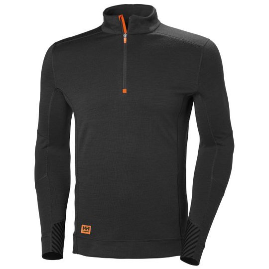 Helly Hansen Workwear Lifa MAX Aluspaita Musta, lyhyt vetoketju XS