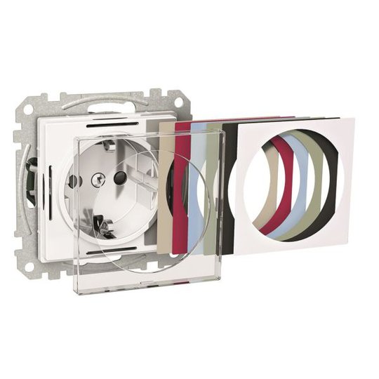 Schneider Electric Exxact WDE004493 Seinäpistorasia 1-osainen, maadoitettu, läpinäkyvä, 16A