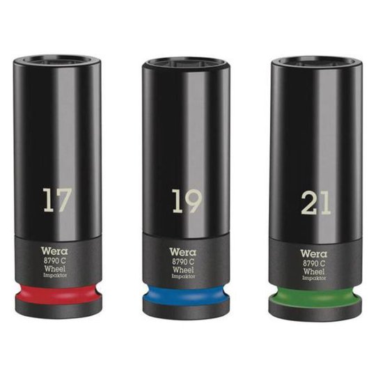 Wera Wheel Impaktor C Set 1 Hylsymeisselisarja 3 osaa, 1/2"