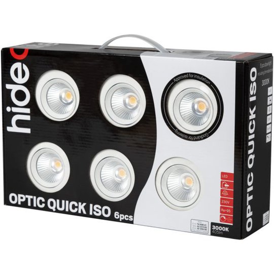 Hide-a-Lite Optic Quick ISO Alasvalo valkoinen, 6-pack 3000 K