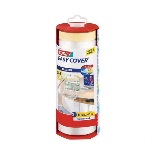 Tesa Easy Cover 4368 Suojamuovin kera maalarinteippi 17 m x 2600 mm, annostelijassa