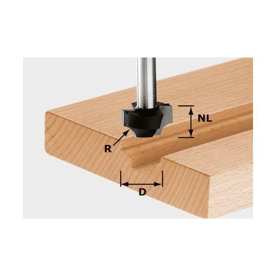 Festool HW S8 D17/R3 Pyöristysjyrsin kara 8mm
