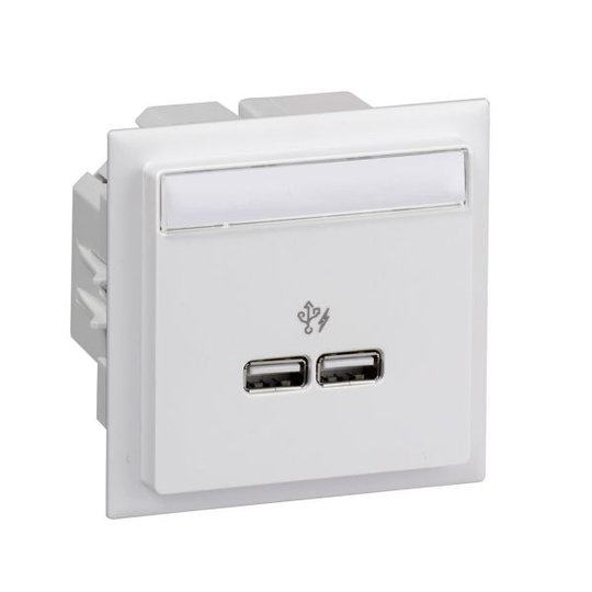 Schneider Electric INS60520 USB-laturi 2 lähtöä valkoinen