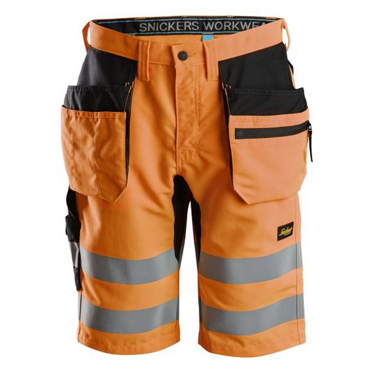 Snickers 6131 LiteWork Työshortsit heijastimet, oranssi C42