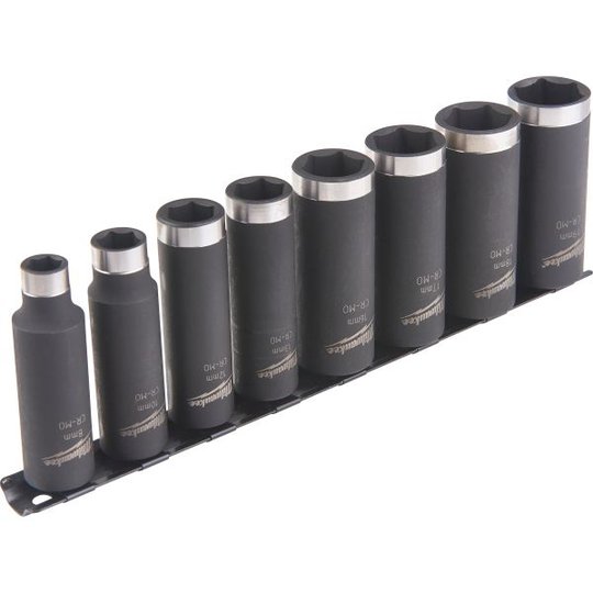 Milwaukee Shockwave Impact Duty Kuusioholkkiset 3/8", pitkä, 8 osaa