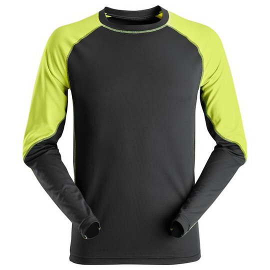 Snickers 2405 T-paita musta/neonkeltainen XS