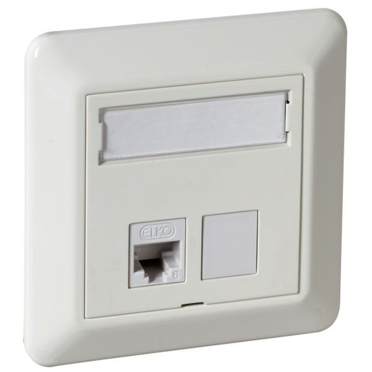 Elko UTP C6 TL Modulaarinen pistorasia upotettava, valkoinen 1 x 8 C6