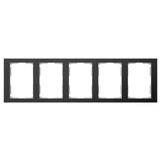Elko EKO06347 Yhdistelmäkehys musta/alumiini, 1 ½ lokeroa 5 x 1½ lokeroa
