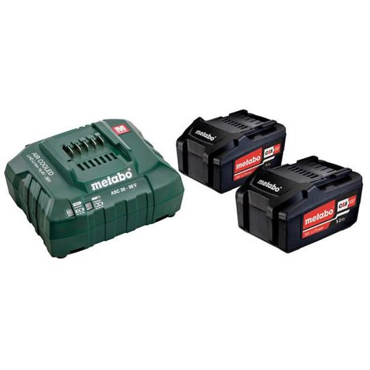 Metabo Bas-set Latauspaketti sis. 2 kpl 5,2 Ah:n akkuja ja laturin